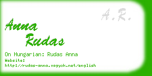 anna rudas business card